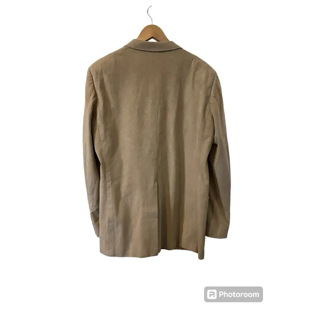 GOLDEN HOUSE Men’s Tan Suede Sport Coat Jacket 46